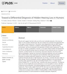 PLOS One preview hidden hearing loss